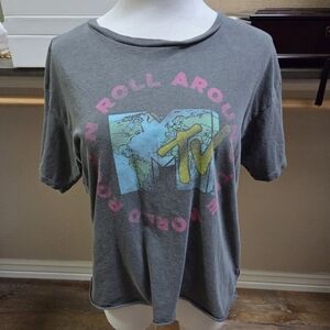 American Eagle Outfitters Charcoal Graphic Tee